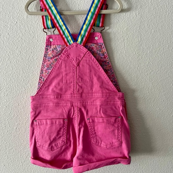 Mini Boden Strawberry Ice Pink Rainbow fun short overalls 3-4T - Picture 2 of 3